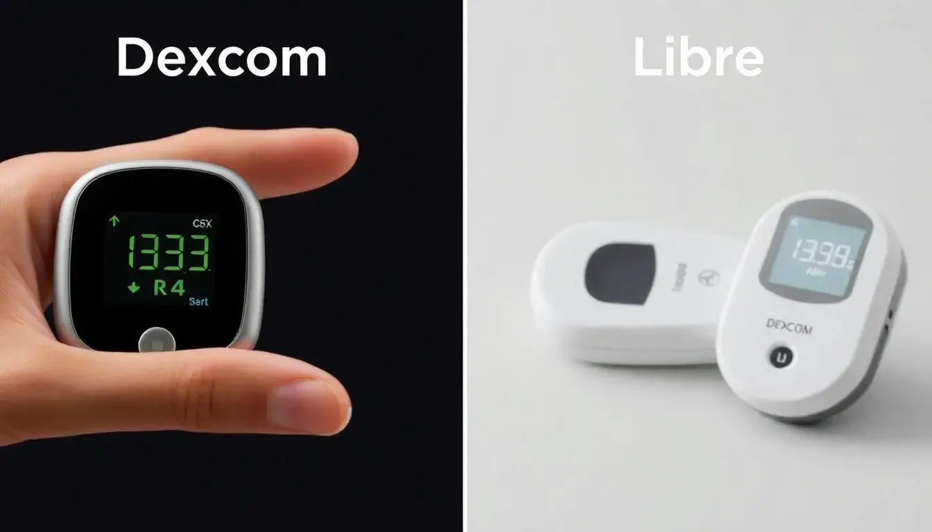 Dexcom G7 und FreeStyle Libre 3 Sensoren nebeneinander