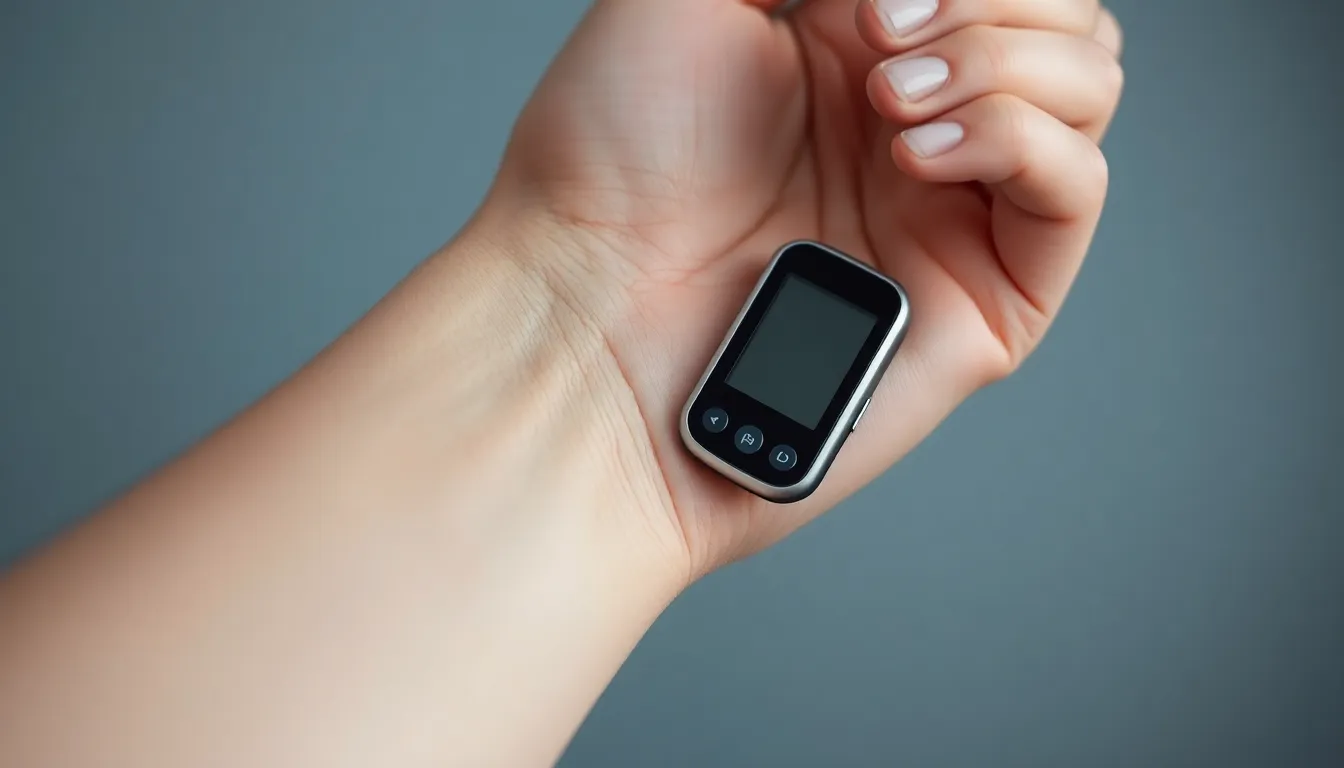 CGM Sensor am Oberarm eines Diabetikers