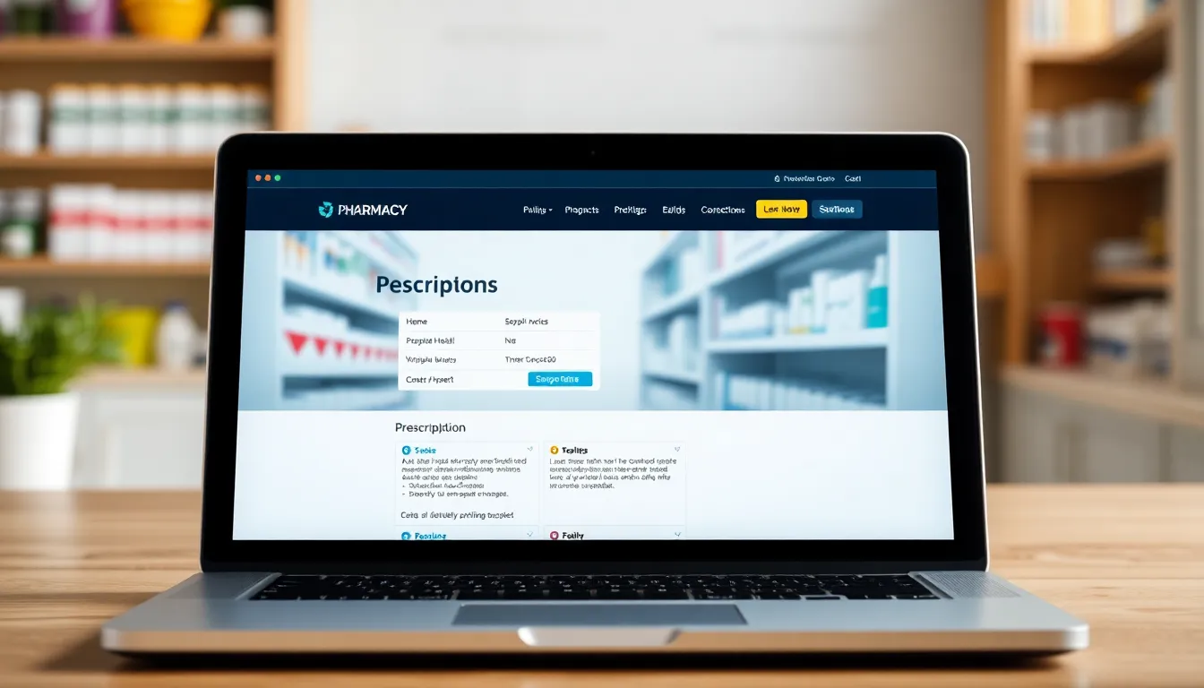 US-Online-Apotheke auf dem Laptop-Display
