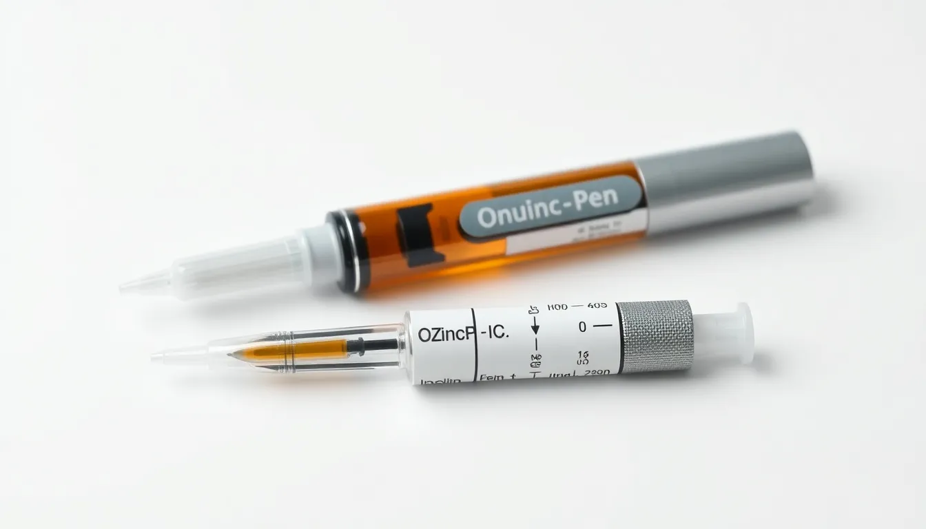 Ozempic Pen auf einem Tisch neben einem Blutzuckermessgerät